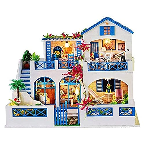 Villa garden DIY house - 42 * 34 * 32cm With music Dust cover
