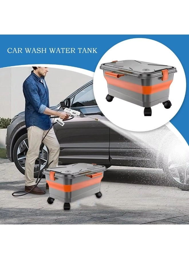 Portable High-Pressure Car Wash Machine - 450W 4000-4999mAh + Collapsible Water Tank - 5.5 Gallon 22L