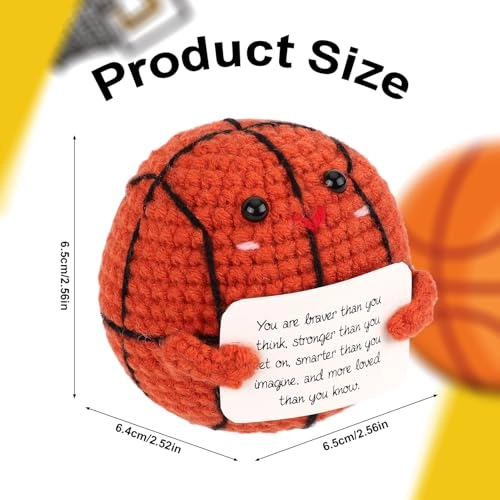 Crochet Positive Basketball Doll - 6.5 x 6.5 x 6.4 cm