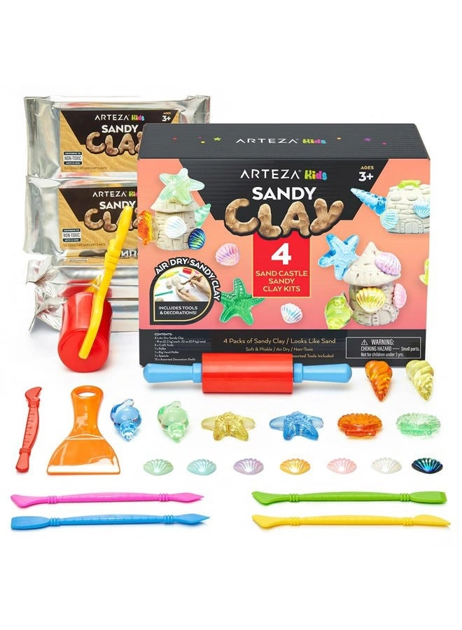 Arteza Kids Air Dry Modeling Clay Kit - Sandy Clay 1.13 Kg 4 pcs.