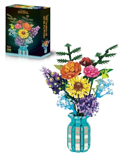 Flower Bouquet Building Blocks Set - Vase Artificial Flowers