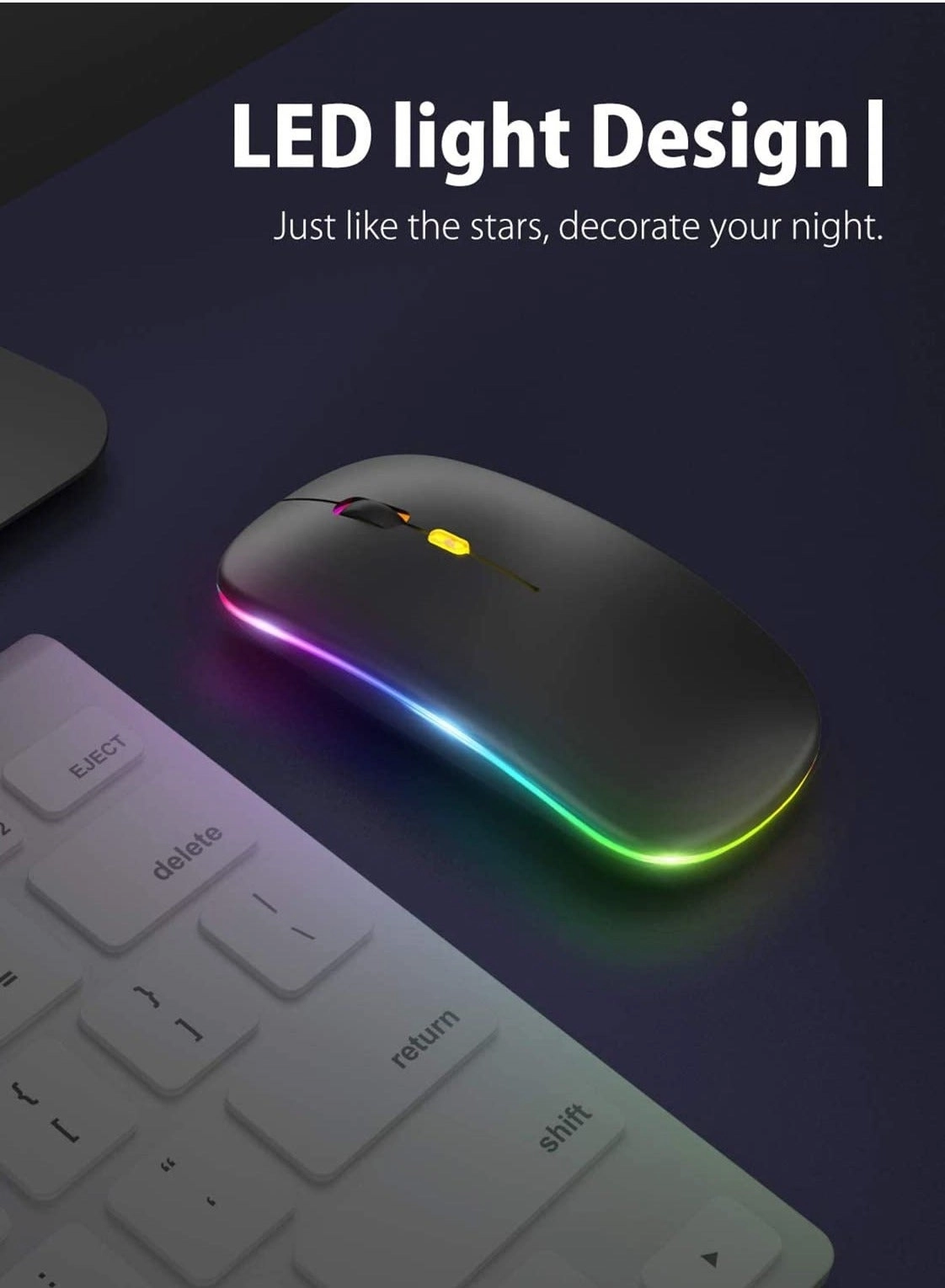 LED Rechargeable Slim Silent Mouse - Wireless