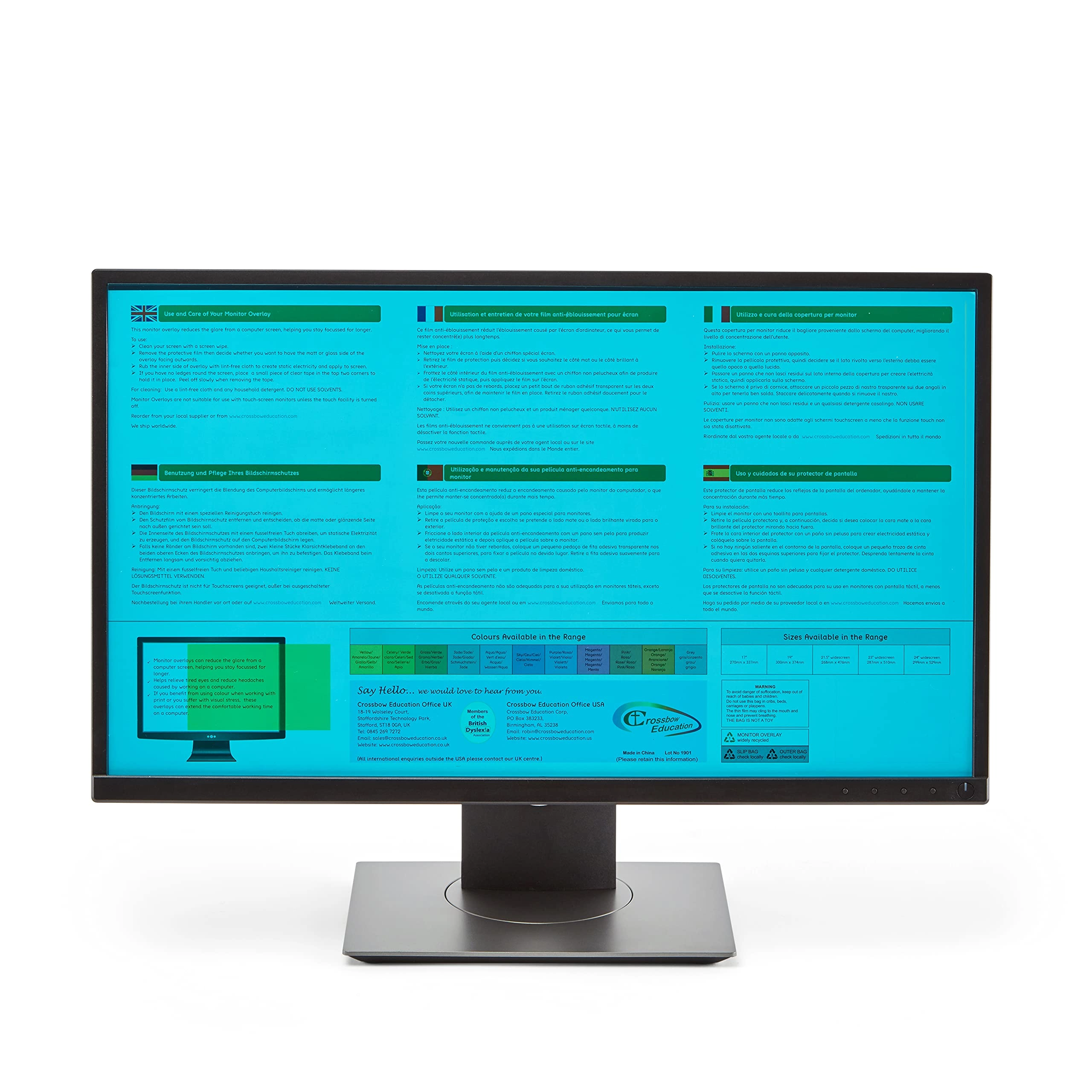 Crossbow Education Monitor Overlay - OVMW51 21.5 Inches 1920x1080