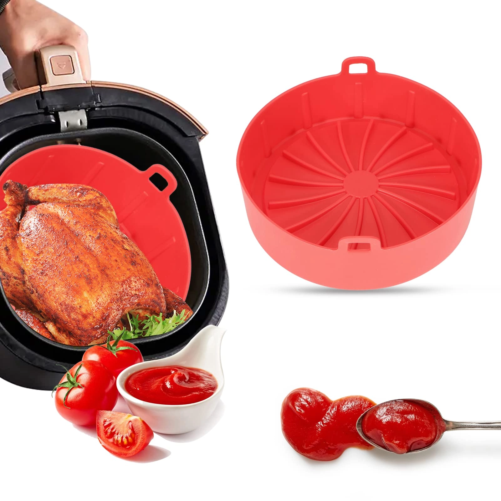 HERCHR Air Fryer Silicone Pot