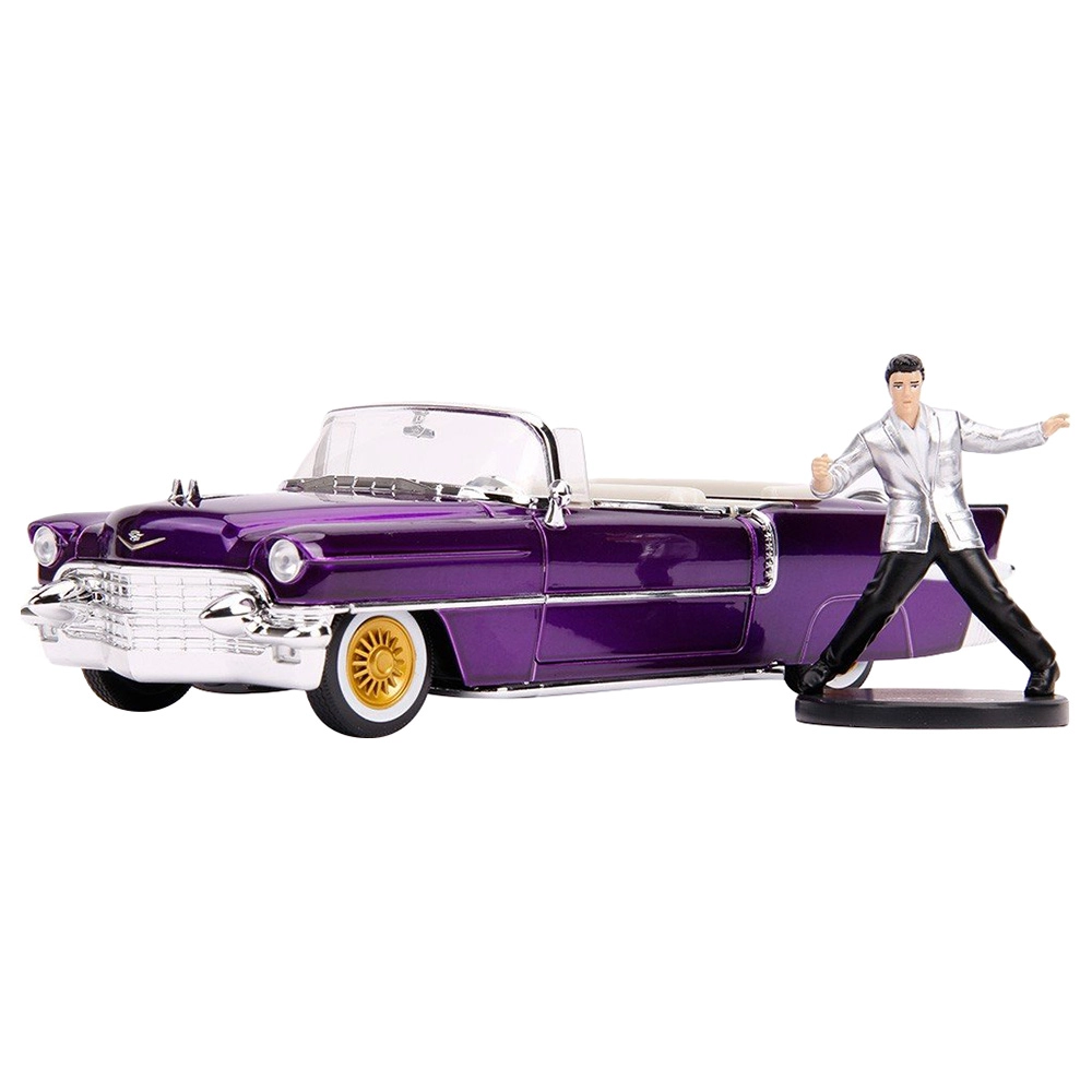 Jada 1956 Cadillac Eldorado - Purple with Elvis Figure