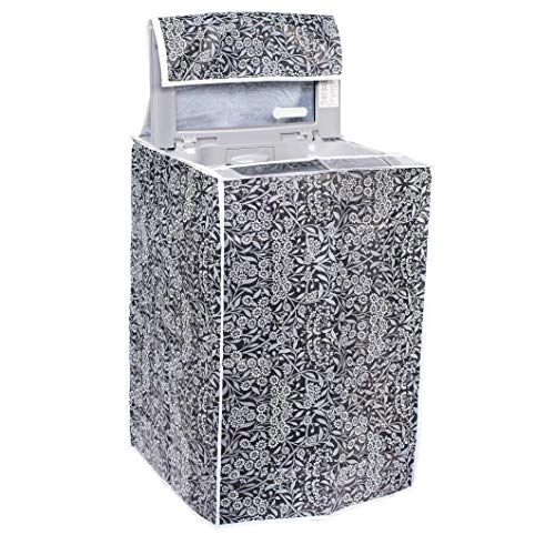 Top Load Washing Machine Cover - 6kg-7.5kg Black Flower
