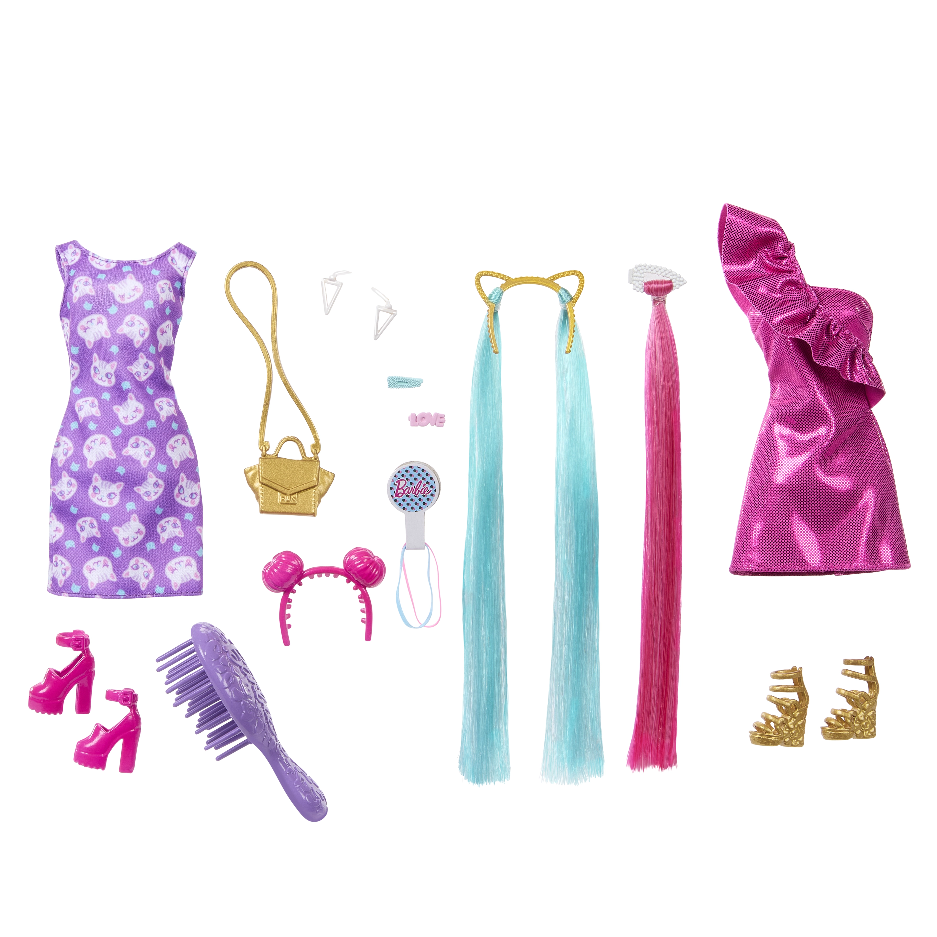 Barbie Flower Magic Mermaid - Long Blonde Hair Pink Highlights Ombre Tail Ages 3+