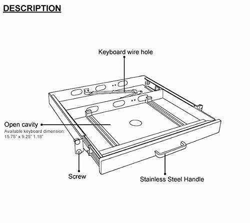 Keyboard Drawer - Black Ergonomic