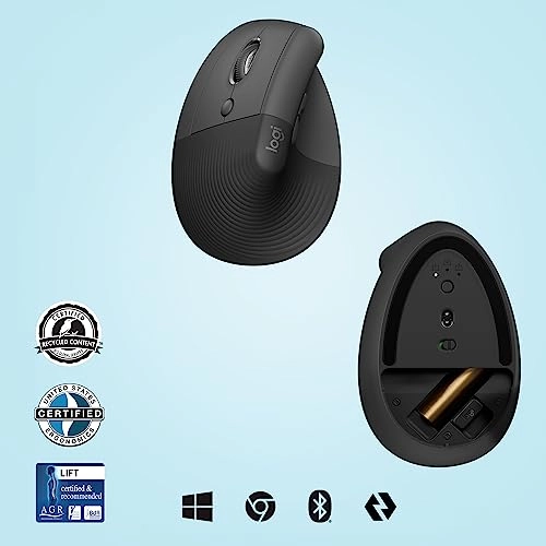 Lift Left-handed Vertical Ergonomic Mouse - Wireless