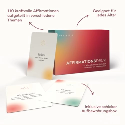 Affirmation Cards - 110 Affirmations Card Game (German)