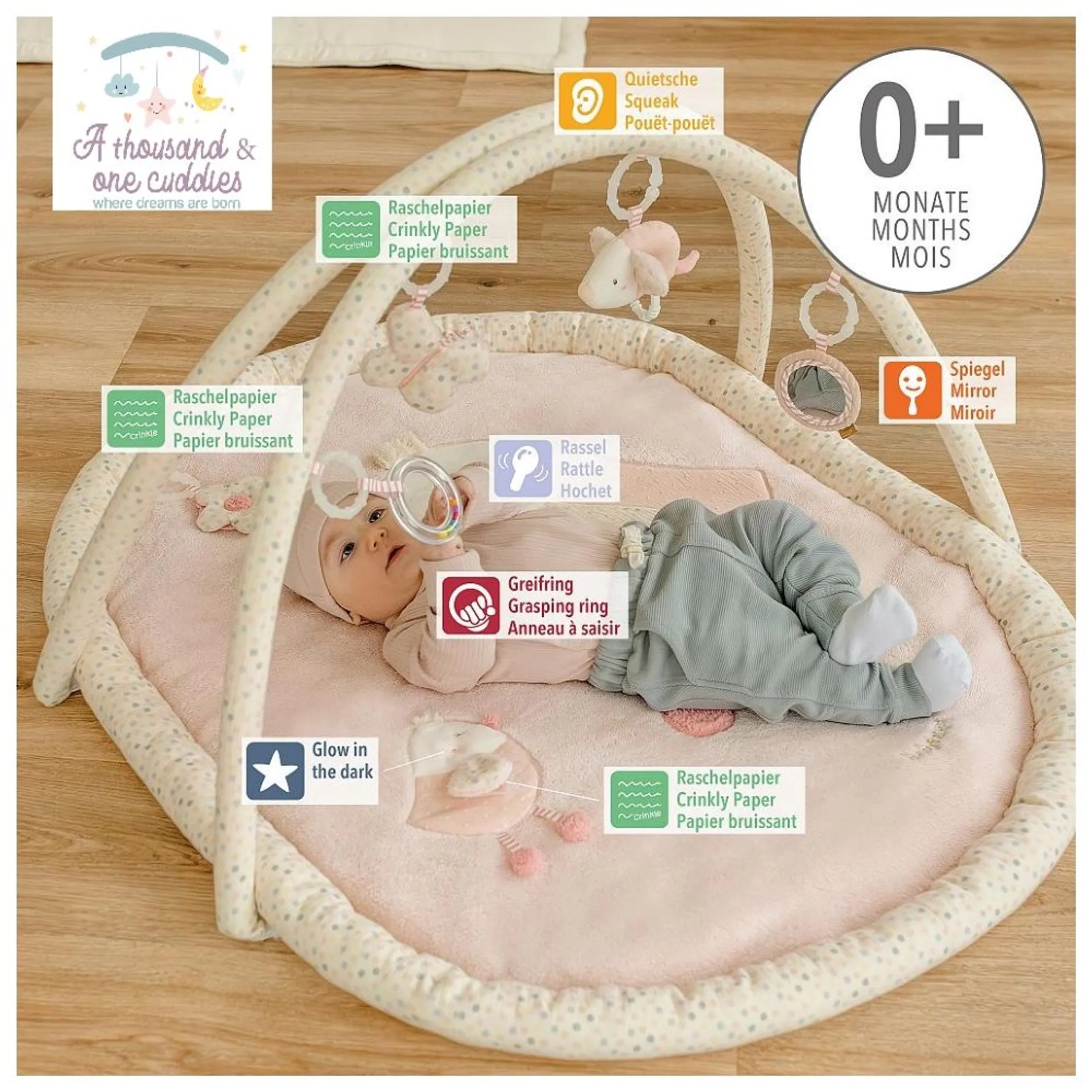 3D Bird Activity Blanket And Play Gym - Bird Suitable for 0 month & above