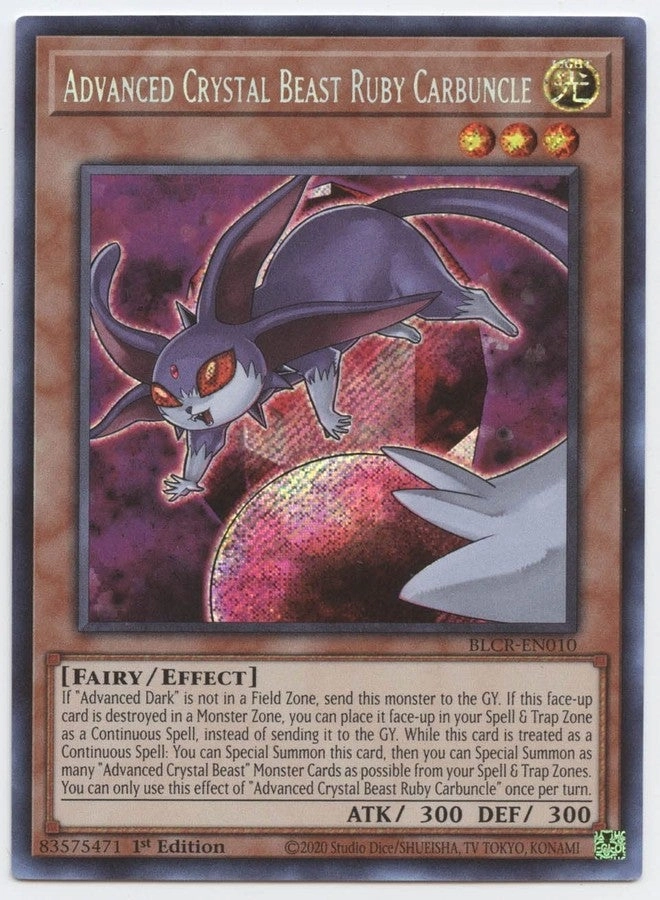 Yu-Gi-Oh! Advanced Crystal Beast Ruby Carbuncle BLCR-EN010 - EN 1st Edition