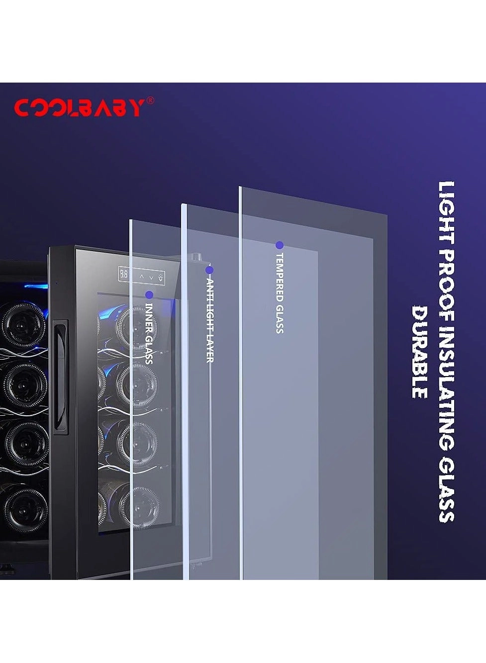 Beverage Refrigerator - single temperature zone 12 Bottles