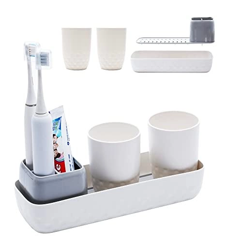 Ayswupt Toothbrush Holder - 3 slots Countertop