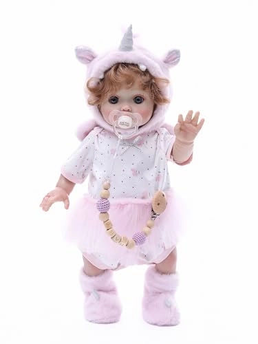 Cloveray Reborn Toddler Baby Doll - 18 Inch Full Vinyl Body Freckles