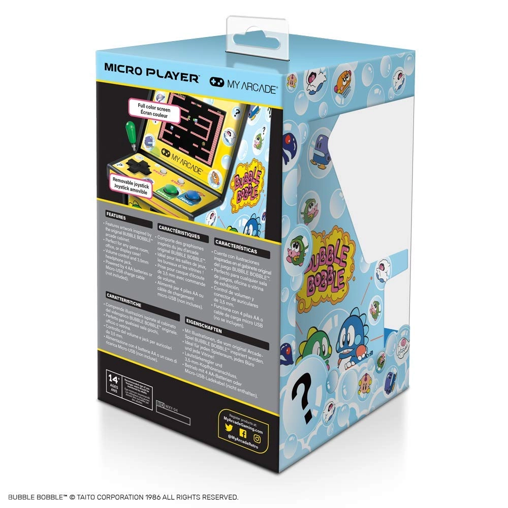 Bubble Bobble Micro Player - 2.75 Inch Full Color Display Removable Joystick