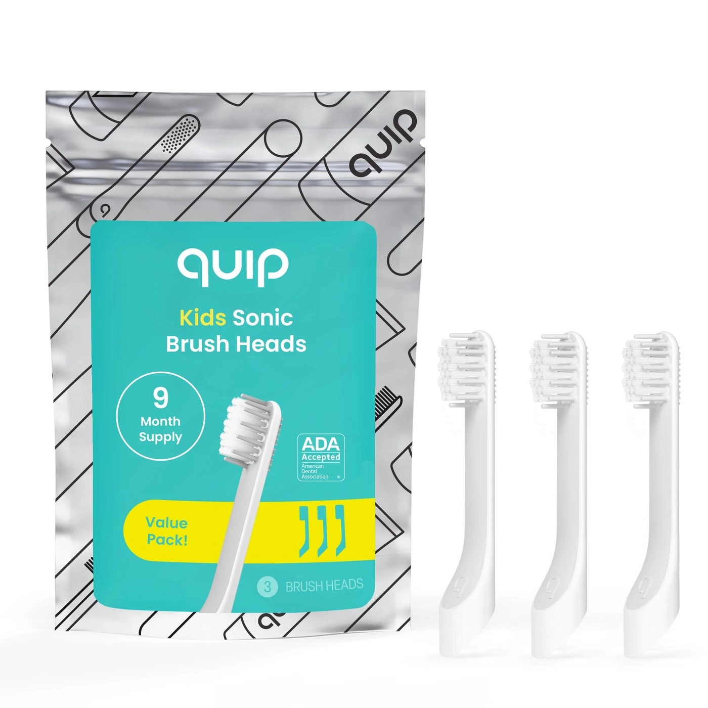 Sonic Toothbrush Replacement Heads - Kids 3 Pack Soft Bristles