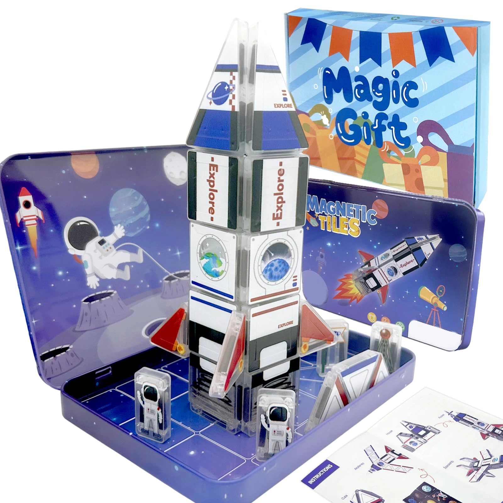 Fortivae Mini Magnetic Building Games - Space Ship 3D Educational