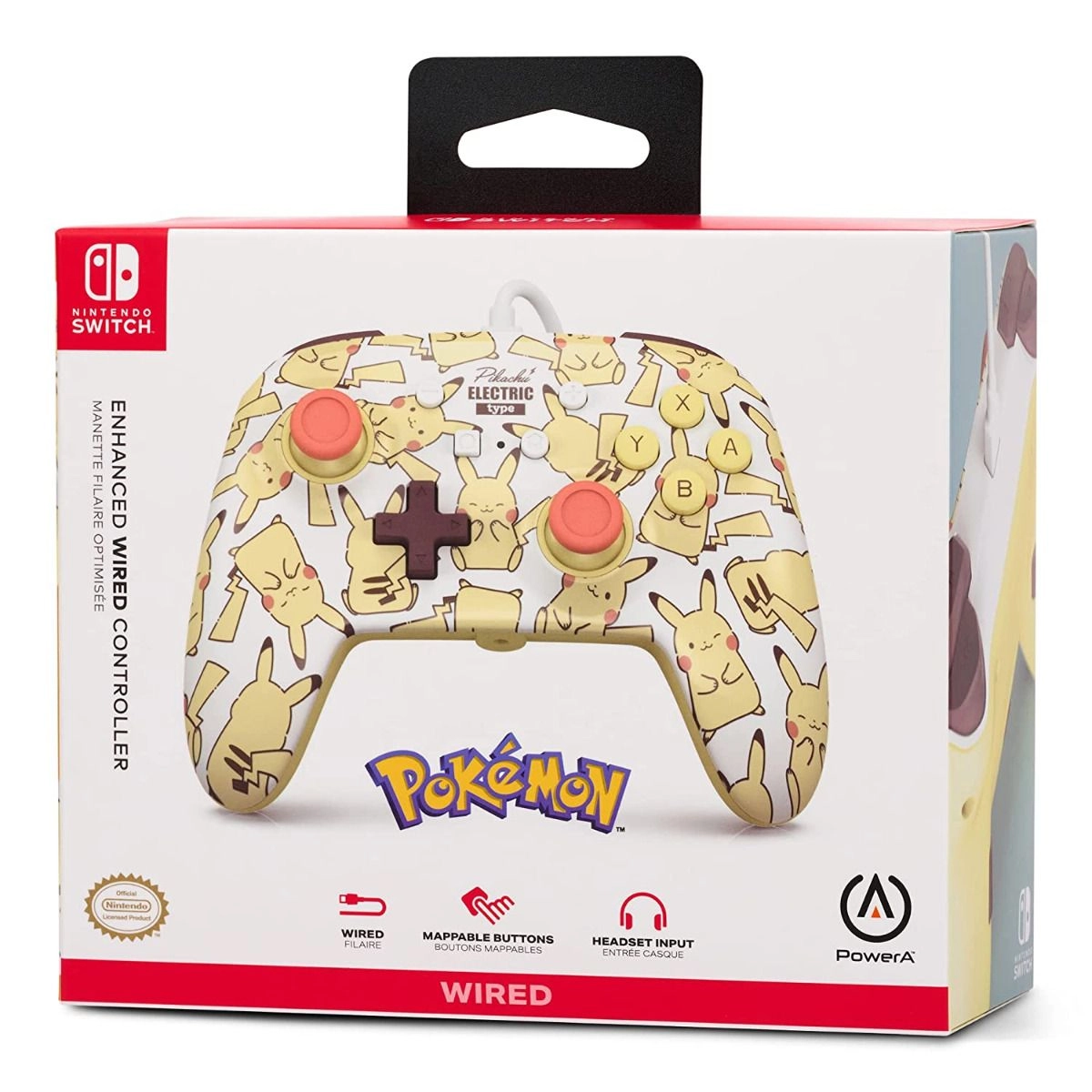Nintendo Switch Enhanced Wired Controller Pikachu Moods