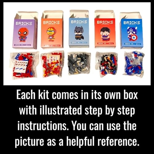 Superhero Mini Building Block Figures - Spider-Man Iron Man Batman Captain America Superman 150 pcs