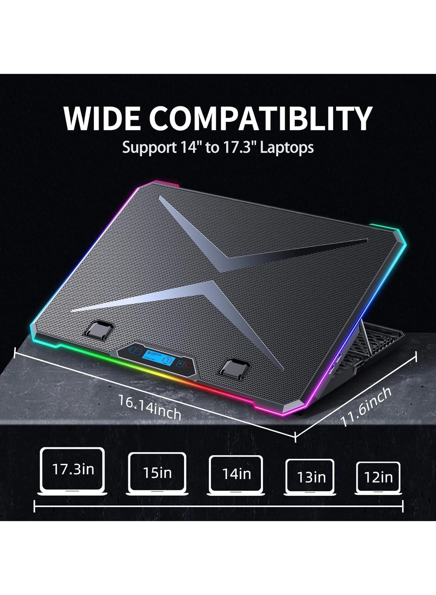 Laptop Cooling Pad - 6 fans 12-18 inch