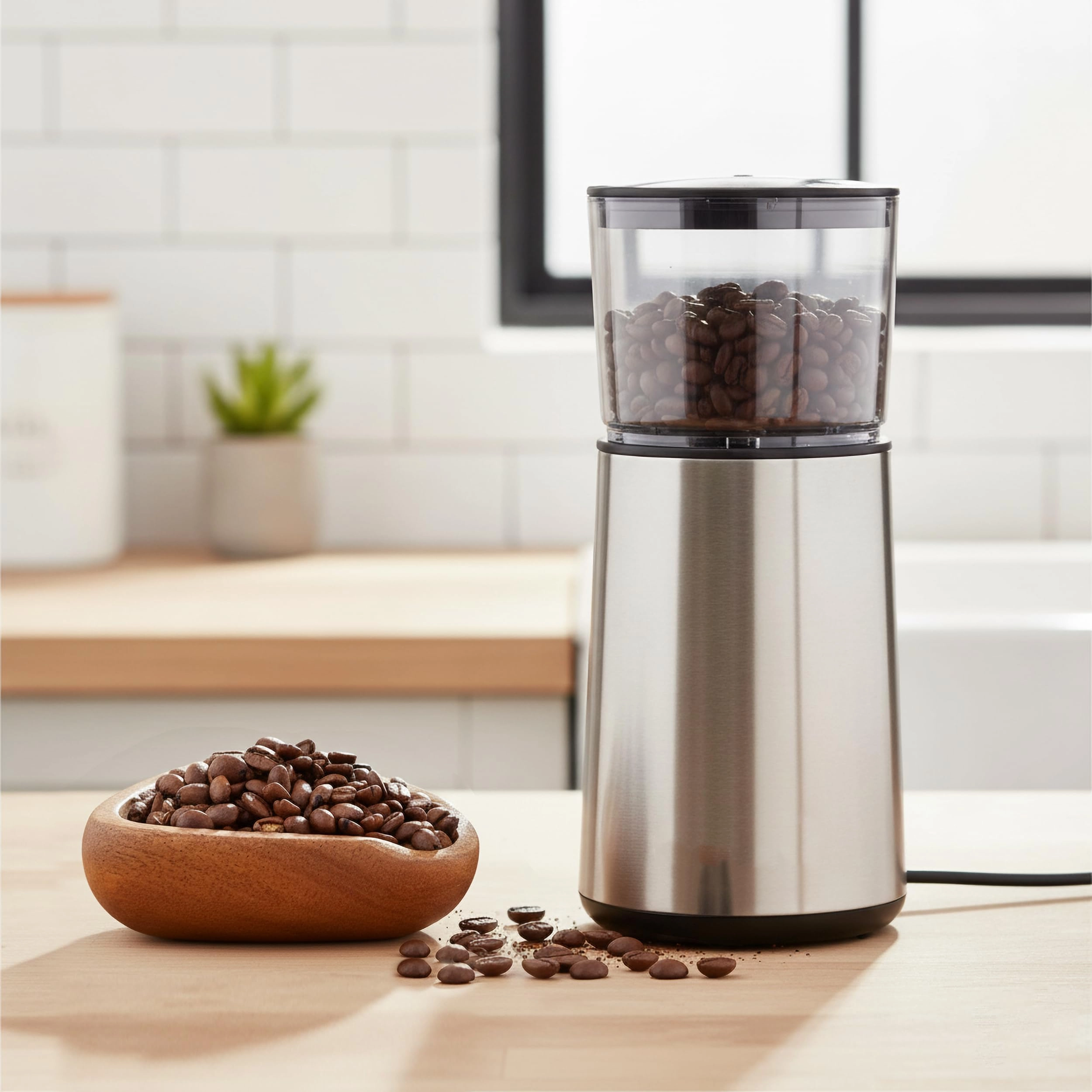 Coffee Bean Dosing Cup - Single Tray Walnut Wood