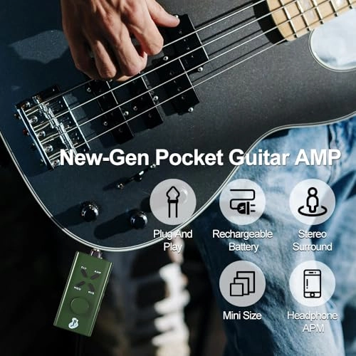 Guitar Headphone Amp - USB Rechargable 24 Guitar Effects