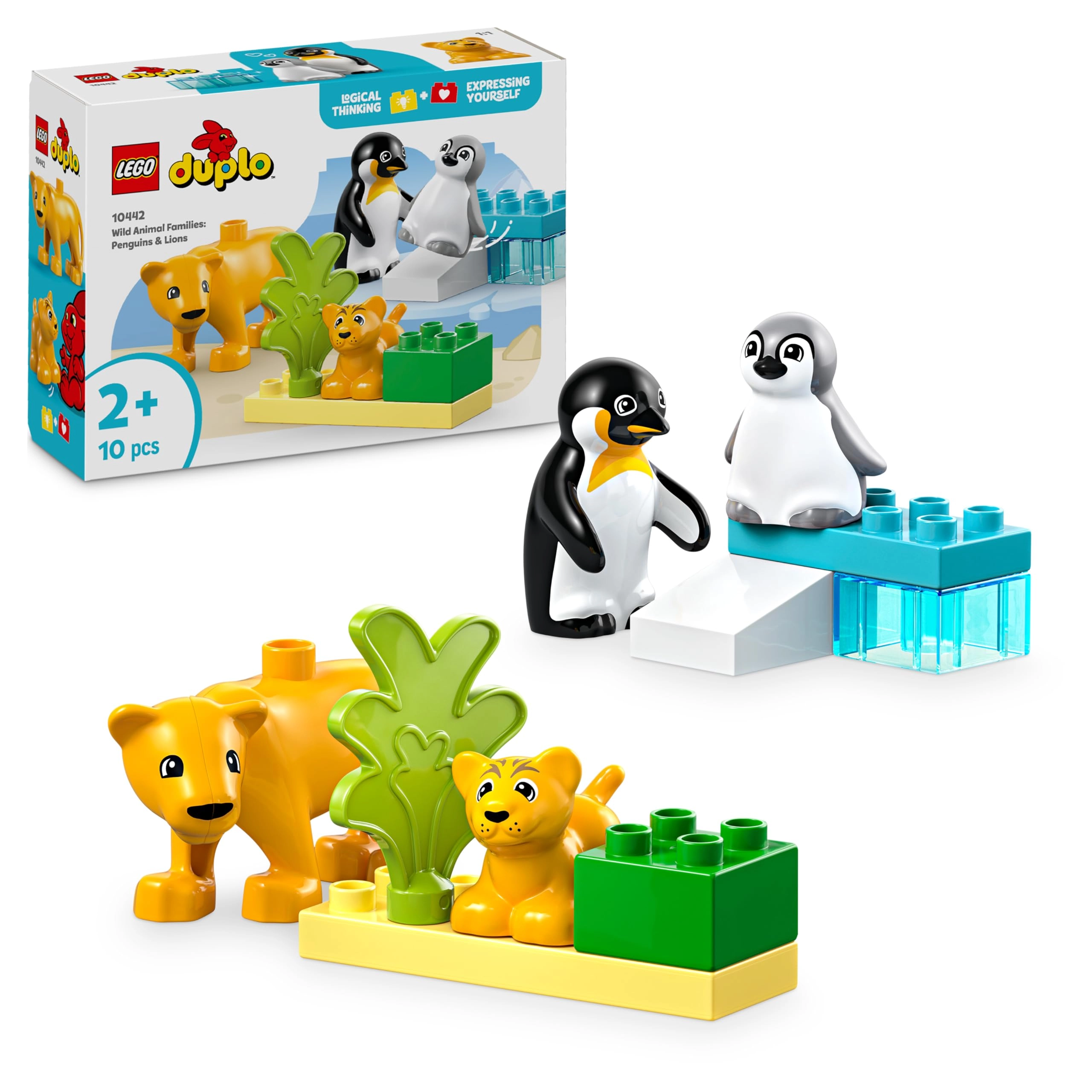 LEGO DUPLO Wild Animal Families (10442) - Penguins & Lions Educational Montessori Toy