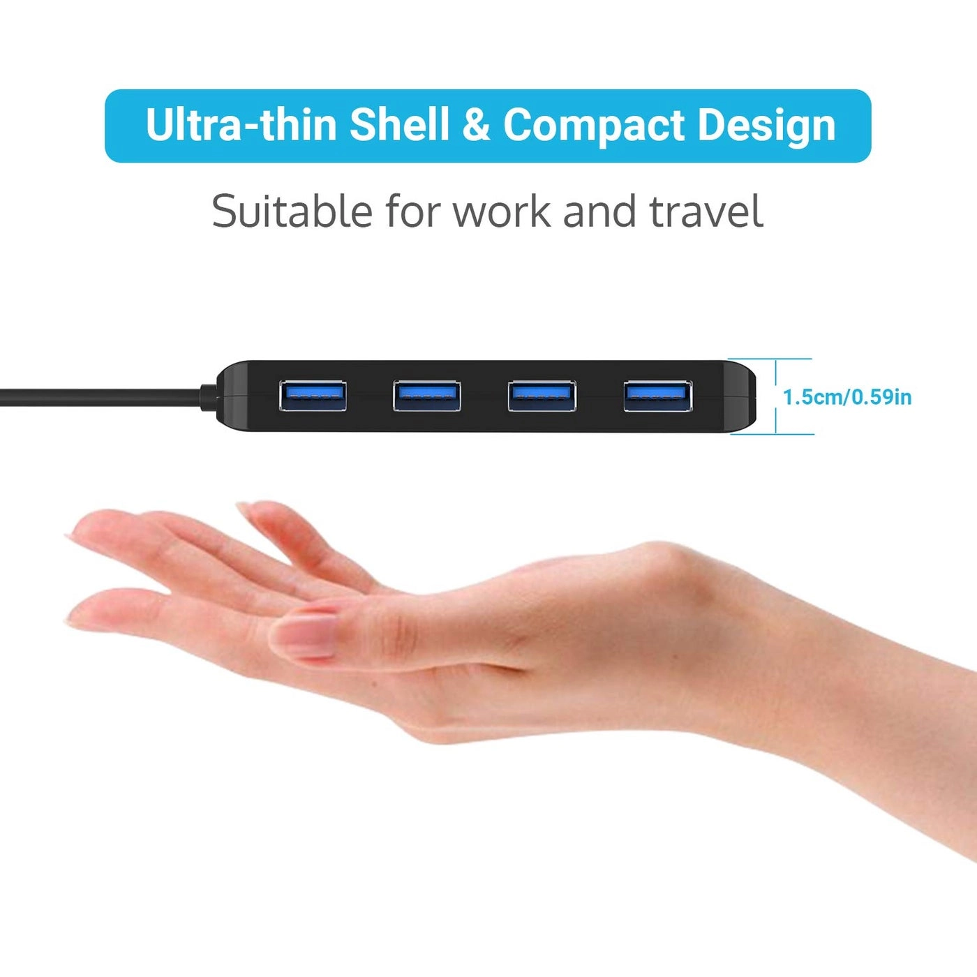 USB 3.0 Hub - 4-Port 5V/3A Adapter
