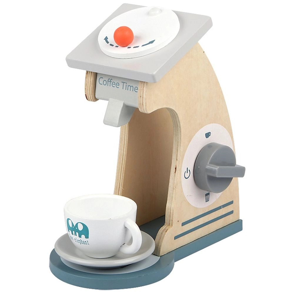 Kids Wooden Coffee Maker Toy Pretend Play Set (5551007-MSN20019)
