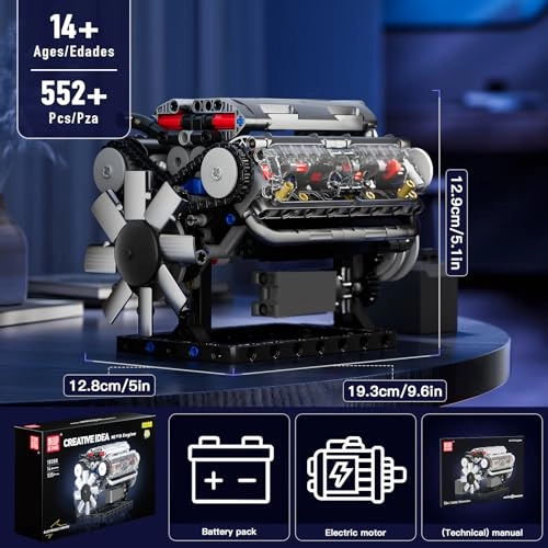 Technic Visible V-8 Engine - 535PCS