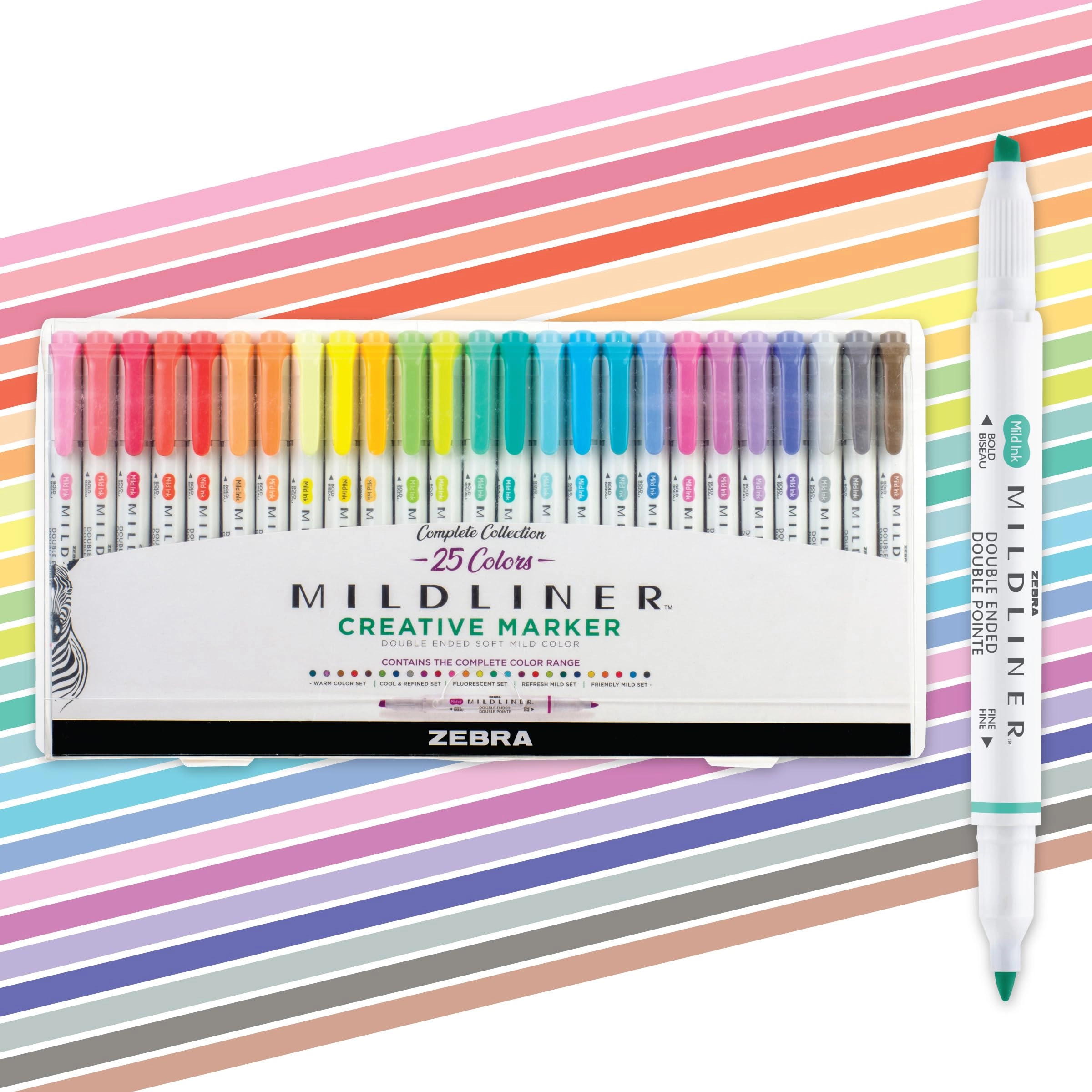 ZEBRA PEN CORP. Mildliner - Assorted Ink Colors Broad and Fine Point Tips