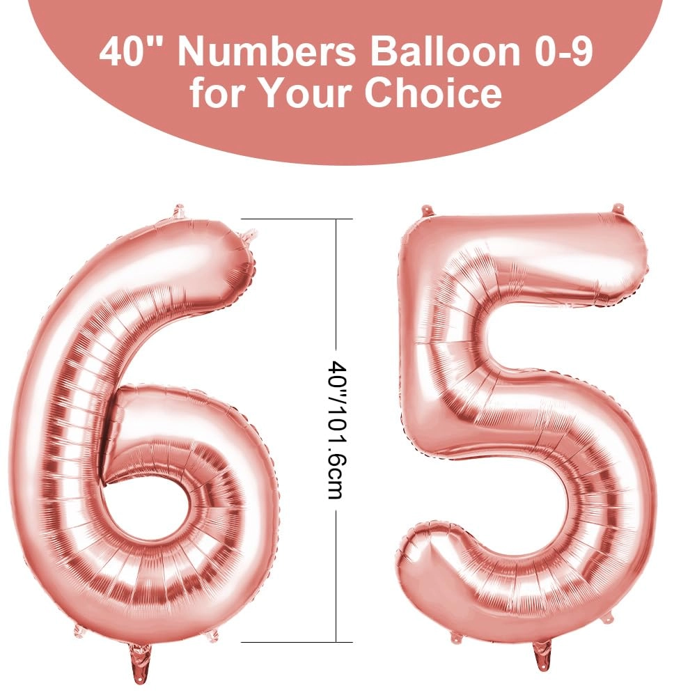 Number 65 Balloons - 2 Birthday