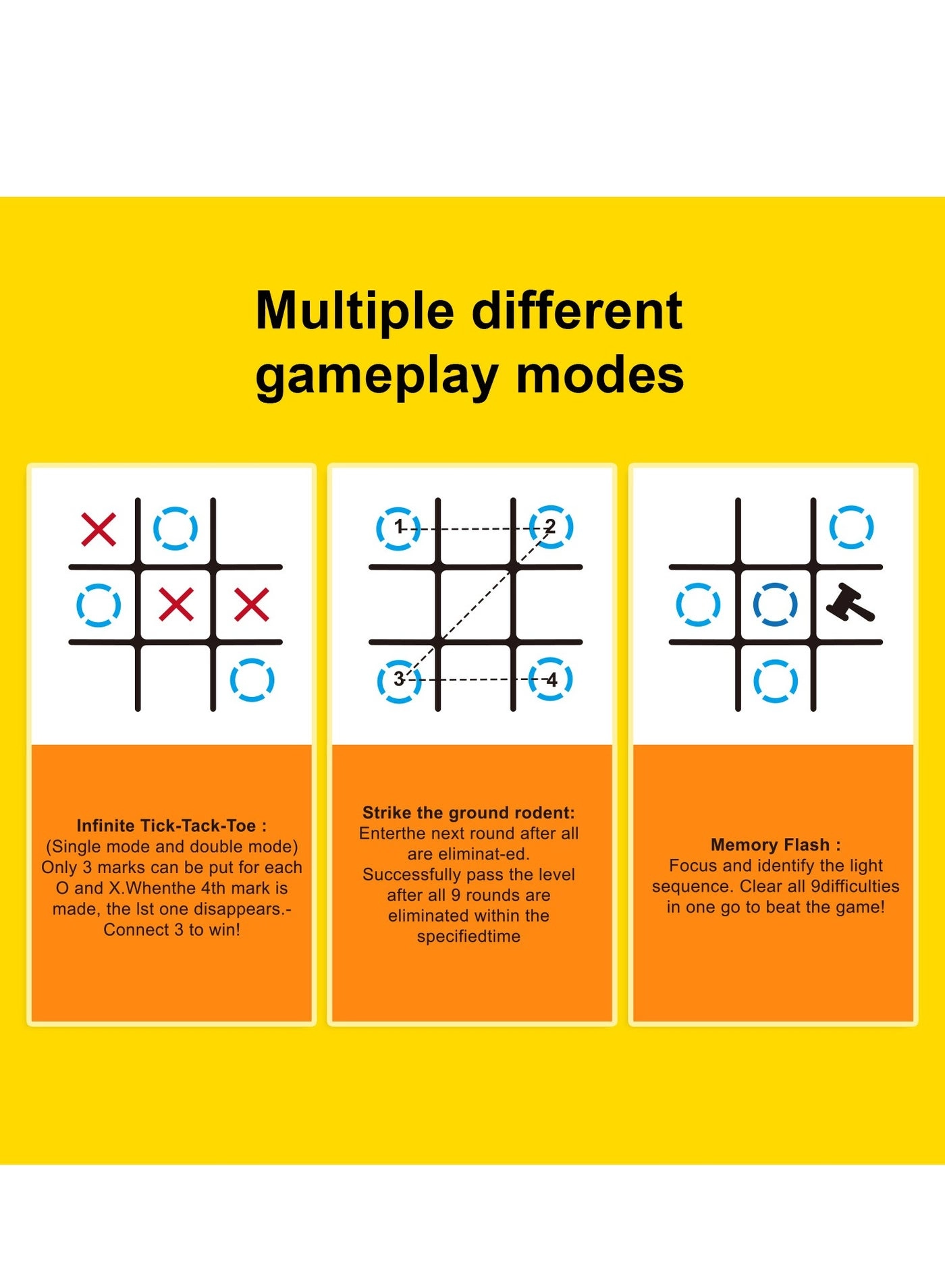 Electronic Tic-Tac-Toe Bolt Game - 3-in-1 Portable