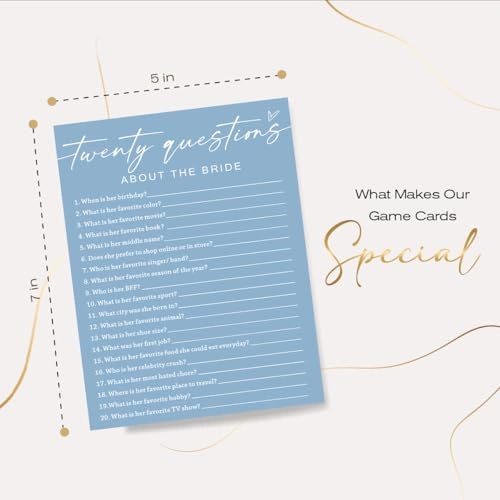 Bridal Shower Games Cards - 25 pieces Adult