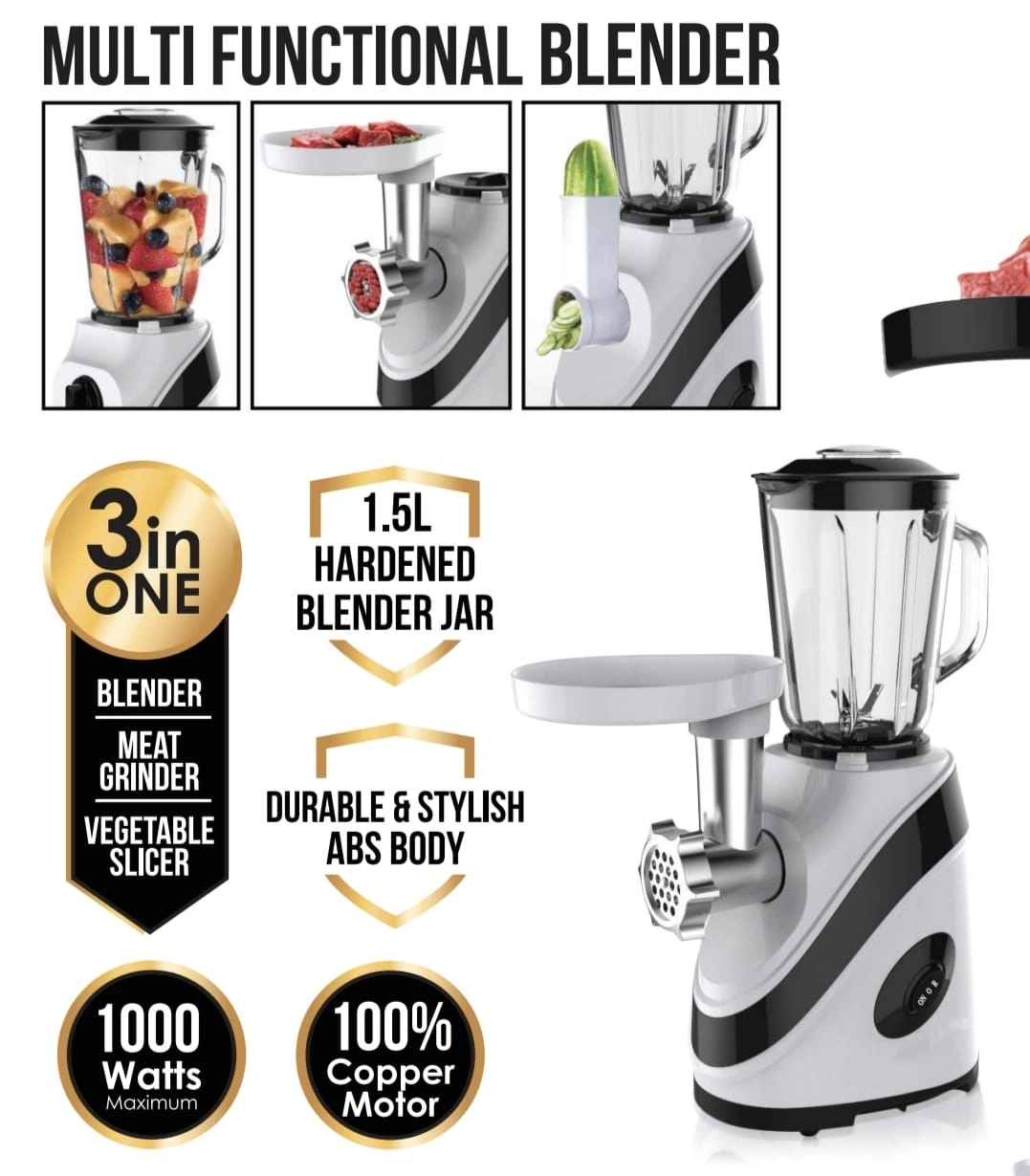 Multifunction Food Processor Mixer - 6.5L