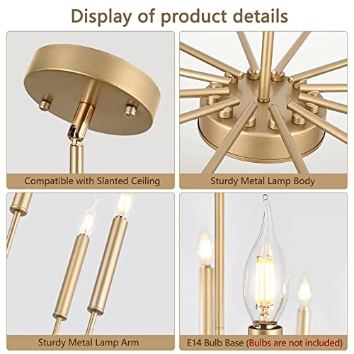 Modern Golden Chandelier - 36 cm