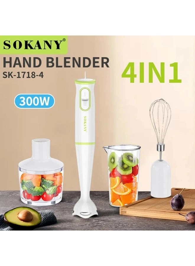 4-in-1 Portable Electric Juicer & Hand Stick Blender - Handheld Smoothie Maker Compact