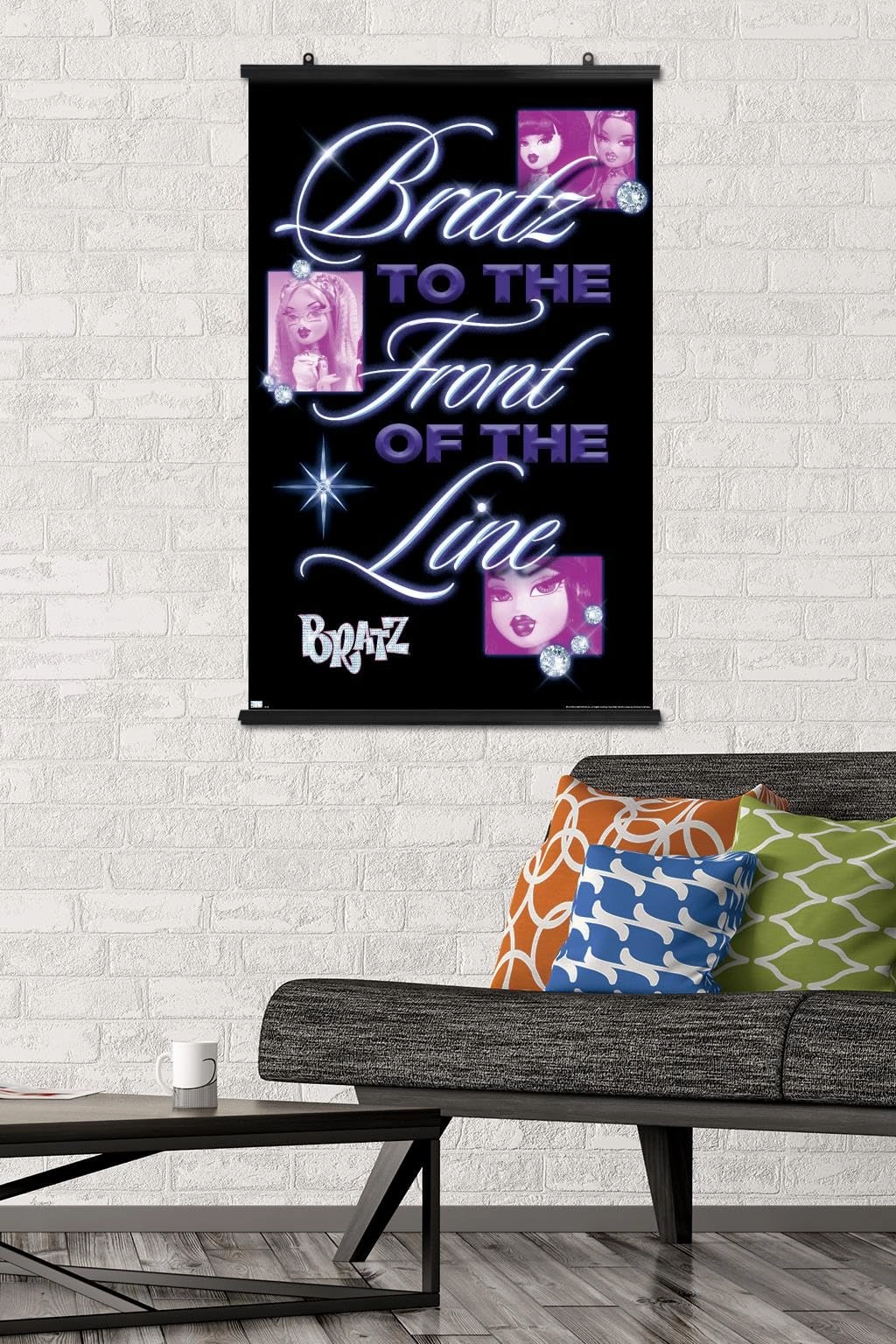 Bratz: Girls Nite Out - Front Of The Line Wall Poster - Paper 34"L x 22.4"W + Adhesive Poster Mounts - 16 sticky PostUps Tabs
