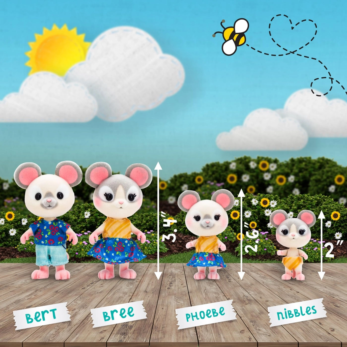 Honey Bee Acres Cheddars Mouse Family - 4 piece(s)