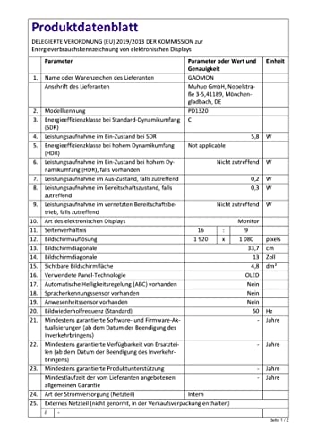 PD1320 - 293.8 x 165.2mm 8192 Levels
