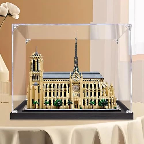 Acrylic Display Case - 21061 45 x 25 x 35 cm Black Base (2mm)