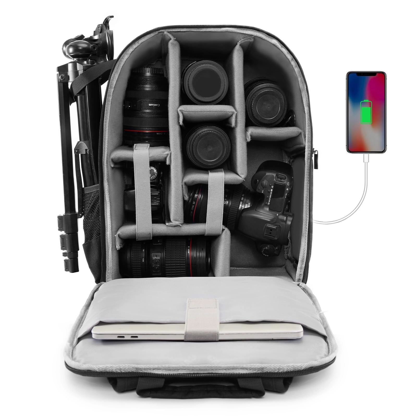 CADeN Camera Backpack Bag - 12.6"L x 6.3"W x 16.5"H Sony Canon Nikon Hybrid