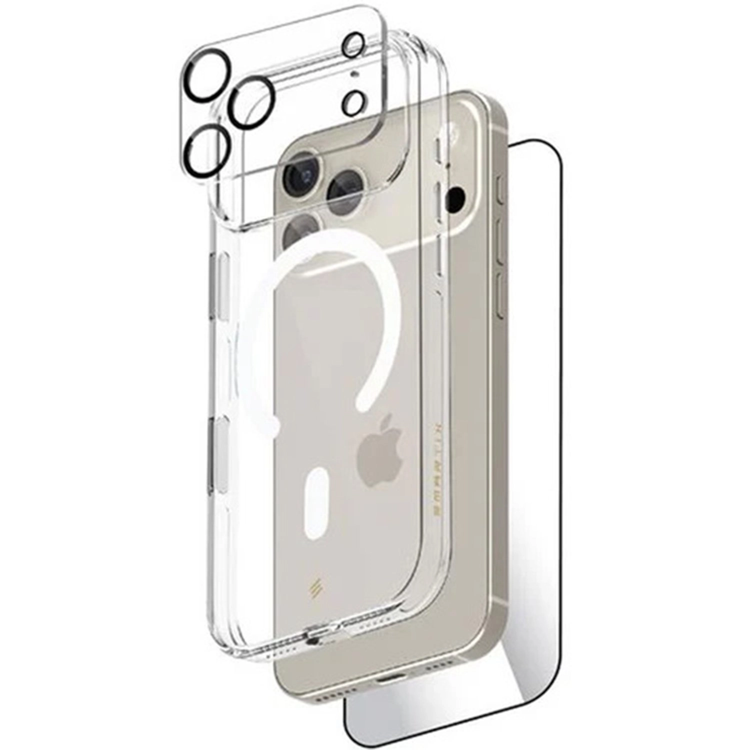 Smartix Magnetic Clear Case - MagSafe Compatible + Tempered Glass Screen Protector + Camera Lens Protector for iPhone 17 Pro Max