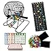 Deluxe Bingo Game Set - 8 Inch 50 Paper Cards 600 Colorful Clear Chips