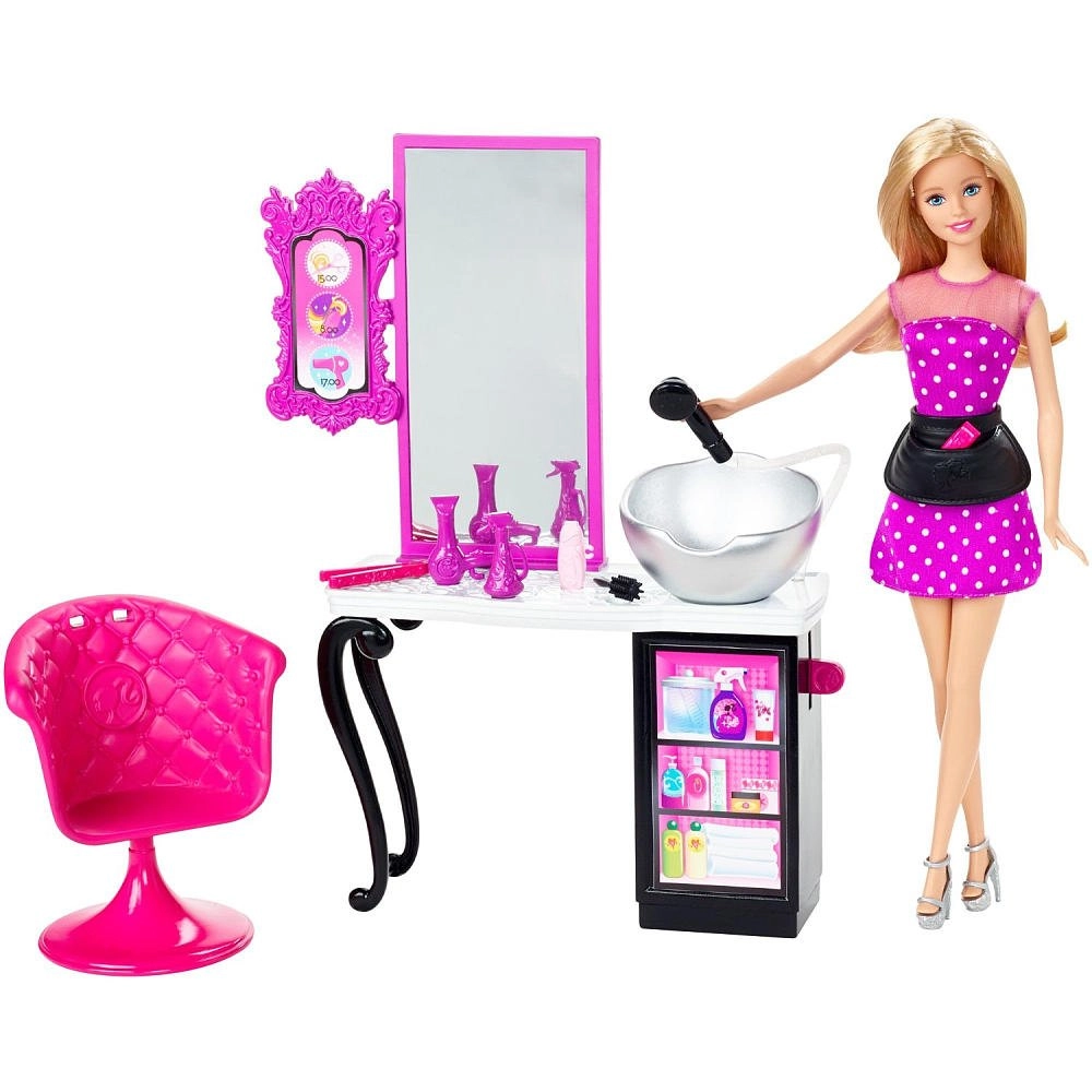 Barbie Malibu Ave Salon Playset - Doll Included Working Water Sprayer