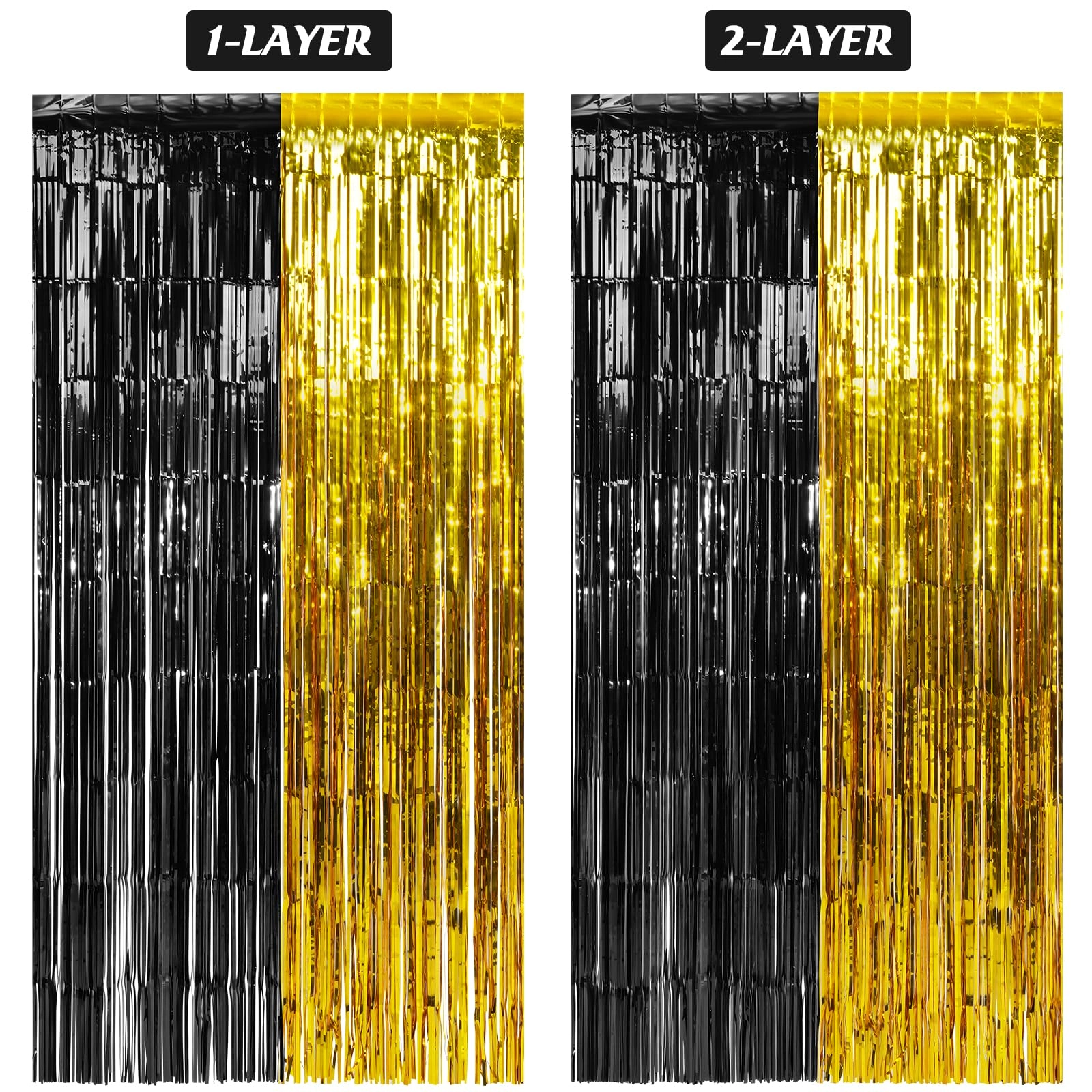 Foil Fringe Curtain - 3 Birthday Graduation Prom Wedding Pack