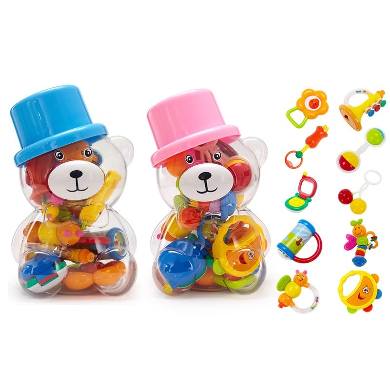 Baby Rattle Toys - Suitable for 0 month & above BPA free silicone 10pcs