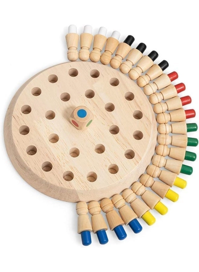Wooden Memory Matchstick Chess Game - Fun Educational Brain Teaser for Kids
