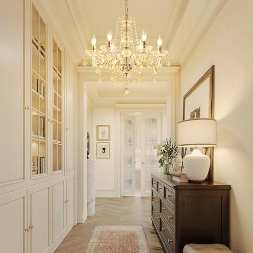 K9 Crystal Chandelier - 6-Lights 27"H 22"W Gold